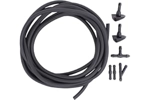 HouYeen Kit pompe a getto ugello tergicristallo anteriore kit spray liquido per V-olvo XC70 S40 V50 C30 V40 con tubo T Tee 3 vie Y adattatore dritto