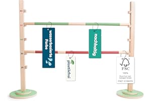 BS Toys Hurdle Running, Jumping Hurdle Made of FSC Wood, Hobby Horse Hurdle for Children, Height-Adjustable Obstacle for Jumping, Outdoor Toy from 6 Years