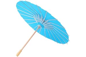 Wifehelper 23 Pollici Ombrello di Carta in Stile Cinese, Ombrellone per Matrimonio, Docce Nuziali, Bomboniere, Pittura a Mano Fai da Te per Bambini e Servizi Fotografici(Blu)