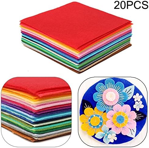 ESOONS Sheets for DIY Sewing Dolls Kids Handmade Craft Felt Fabric Polyester Felts Cloth Scrapbooking Home Decoration(20pcs）