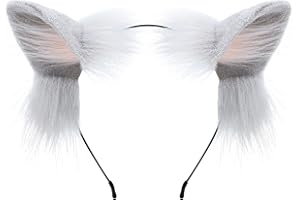 ZFKJERS Fatto a mano pelliccia volpe lupo orecchie di gatto copricapo travestimento Cosplay animale orecchie pelose testa accessori per Halloween