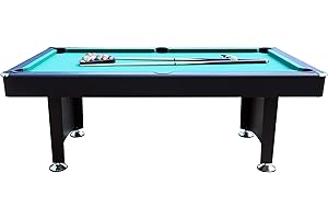 ‎L.A. SPORTS Premium Pool Billardtisch 7ft groß Tischbillard schwarz grünes Spieltuch mit Zubehör