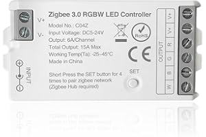 THUNGCIT ZigBee 3.0 LED-Controller C04Z RGBW LED-Streifenbirnen-Dimmer Kompatibel mit Echo Plus Home-Kit Zigbee Hub Bridge erforderlich DC5-24V