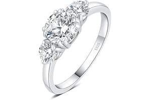 JewelryPalace 1ct Classico Anello a Tre Pietre Donna Argento con Cubica Zirconia, Anelli Donna 925 con Pietra a Taglio Rotondo, Fede Nuziale in Tre Ori Anello Matrimonio Set Gioielli Donna