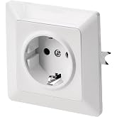 EMOS Schuko socket with increased touch protection and side protection contact for flush-mounting, single socket with interio
