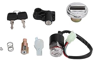 Fydun Kit de Couvercle de Gaz de Commutateur D'allumage, Serrure de Casque 2 Clés pour Dax Skyteam 50cc 125cc, avec Accessoires D'installation et Serrure de Boîte de Rangement
