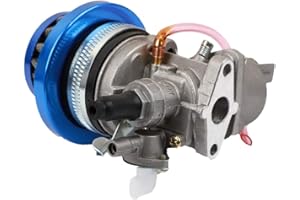 Beauneo Carburador Carb Carby + Filtro De Aire Azul + Pila para 2 Emlobadas 47Cc 49Cc Piezas del Motor Moto Niios ATV Quad Dirt Bici De Bolsillo Minimoto