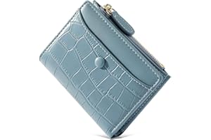 MEEGIRL Small Purses for Women Fashion Stone Pattern Girls Wallet Thin and Light Card Holder Organizer (Blue)