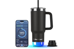 Hidrate Spark PRO 2 – Gobelet Intelligent avec Rappels de Boisson et Suivi D’hydratation, 887ml en Acier Inoxydable – Synchronisation avec Apple Health, Fitbit, Bagues et Montres Connectées - Noir