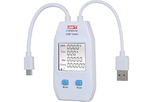 KKNOON Misuratore di potenza USB LCD USB Tester Rivelatore Voltmetro Amperometro Digitale Capacità Tester (UT658-Dual)