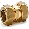Straight Coupling Brass Compression Fittings 15mm Multi Packs 1, 2, 4 (4)