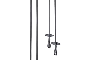 SUNRIDE Rênes en cuir divisible sans chevalet pour chevaux en cuir véritable souple (Full 280 cm, noir)