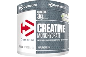 Dymatize Creatine Monohydrate UnFLAVORed Powder 500g - 100% Creapure Creatine - Aminoácidos - Creatina