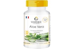 Gélules d'aloe vera - végétalien & hautement dosé - extrait d'aloe vera 200:1 - correspond à 4000mg d'aloe vera - 100 gélules | Warnke Vitalstoffe - Qualité des pharmacies allemandes