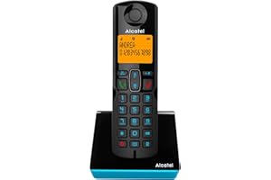 Alcatel S280 noir et bleu, mains libres, fonction blocage des appels indesirables, Repertoire 50 noms et numéros