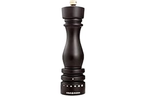 Cole & Mason London Macinapepe, macinapepe regolabile, in legno di cioccolato, 220 mm, macinino manuale ricaricabile