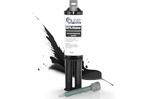 DIP TOOLS DIP-Tools - pegamento de carbón negro - extra fuerte, resistente al calor, impermeable - para plástico, madera, piedra, metal, incl. boquillas de mezcla - 2x25 ml