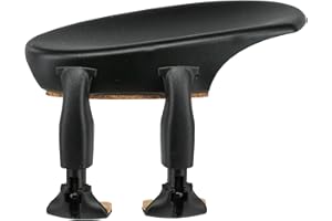 Wittner mentonnière, mentonnière latérale violon 1/2-1/4, plastique haute technologie, anatomiquement formé, testé contre les allergies, sans tournevis, noir, Fabriqué en Allemagne, 250231