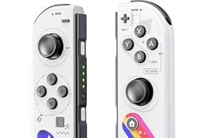 Reddening Wireless Controller für Switch,Wireless L/R Controller unterstützen Switch Sports Dual Vibration/Wake-Up/Motion Control-White