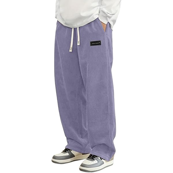 Pantaloni Uomo In Velluto A Coste Larghi – Eleganti Jogging Invernali Caldi Con Tasche E Coulisse – Sportivi E Casual Streetwear