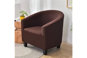 Fansu Funda de Sillón Elástica Chesterfield, Elegante Moda Color Sólido Funda de Sofá, Universal Individual Fundas Protector de Butaca para Club, Recepción, Dormitorio (marrón)