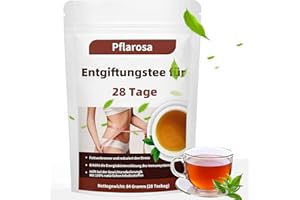 PFLAROSA Natural Detox Tea for Weight Loss & Detoxification - 28-Day Metabolism Tea with Lotus Leaf, Cassia Seeds, Hawthorn, Green Tea - Fat Burning & Digestion