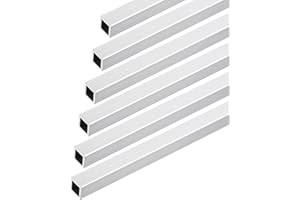 DMiotech 6Pack (8mm x 8mm x 1mm) 6063 Aluminum Square Tube 300mm Length Industry Metal Tubing for Machinery Frame Construction DIY Projects