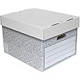 SUMMIT Large Archive Storage Boxes with Lids – Pack of 5, Durable Recycled Cardboard for Office, Home & Moving, Easy Assembly, 38.1 x 25.2 x 32.7 cm