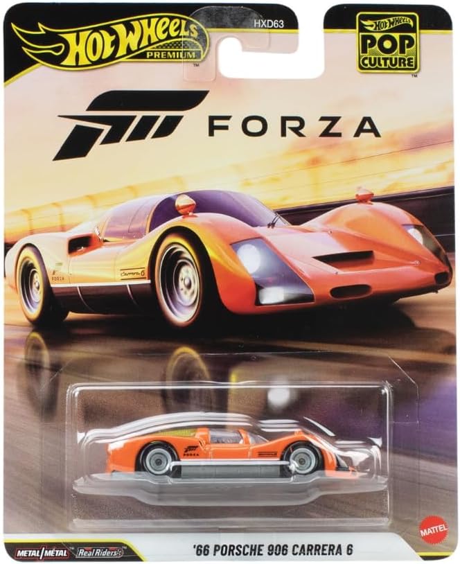 Hot Wheels Premium Pop Culture Forza '66 Porsche 906 Carrera 6, Die-Cast Metal Koleksiyon Araba