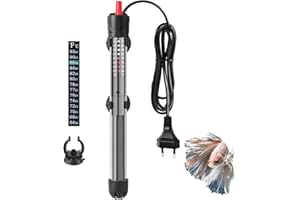 FEDOUR 300W 100-240L Aquarium Heizung, Verdicktes Quarzglas Aquarienheizer, Temperatur Einstellbare Aquarium Heizer Mit Saugnäpfen/Thermostat