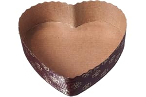 Pro DP Disposable Baking Moulds Heart, Paper, Valentine's Day, Brown, 13 x 3.5 cm, Includes Packaging License in D
