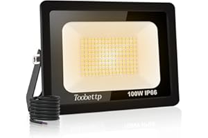 toobettp Foco LED Exterior 100W, 10000LM Focos Led 3500K Blanco Cálido, IP66 Impermeable Aplique Pared para Garaje Jardín Patio Parque