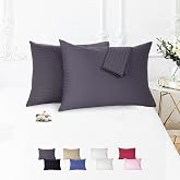 Vionel Home%100 Pamuk &Ccedil;izgili Saten Yastık Kılıfı | 50 x 70 cm 2'li | Paket (Antrasit)