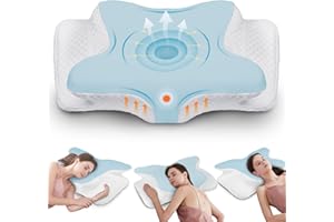 BOTATIO Cuscino Cervicale Memory Foam Ergonomico, Cuscino Ortopedico Progettato per Dormitori Laterali, Supini e Proni, Federa Sfoderabile e Lavabile, 62x41x13/11 cm, Bleu