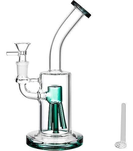 Bong in vetro a nido d'ape, realizzato a mano, in cera perc da 14,4 mm, con tappo in quarzo, per bong (verde