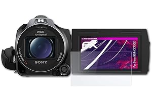 atFoliX Glasfolie kompatibel mit Sony HDR-CX730E Panzerfolie, 9H Hybrid-Glass FX Schutzpanzer Folie
