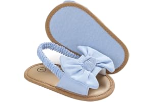 Siyova Scarpe Neonata Sandali Scarpe Primi Passi Moda Tinta Unita Nodo a Fiocco In Stile Dolce Traspirante Antiscivolo Principessa Bambina Scarpine da PiattoPasseggio Bimba