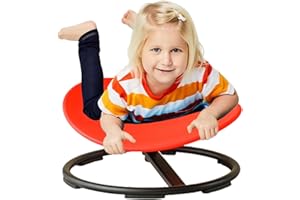HMLOPX Kids Swiel Chair, Autism Sensory Toy Chair for Kids, Spinning Chair Wobble Chair Kids Balance Toys & Games Balance Physical Therapy Equipment, Kids Indoor Outdoor Spinning Carousel, Ages 3-12 ( Color