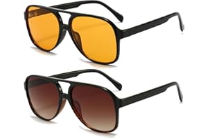 Long Keeper Vintage Sonnenbrille Polarisiert für Herren Damen Klassisch 70er Retro Sonnenbrille Pilotenbrille Groß mit UV400 Schutz