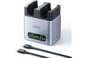 llano PD 20W DMW-BLK22 Caricabatterie per Fotocamere, Ricarica Rapida Compatibile con Panasonic LUMIX DC-S9, GH6, GH7, G9 II, DC-GH5M2, S5 II/S5M2, S5 II X/S5M2X, USB-C, Indicatore LED, Alluminio CNC