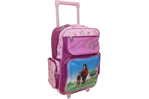 Stefano RabamtaGO Children's Travel Luggage Trolley Kita Bag Backpack Neck Pouch 4-Piece Set Horse Pink Set Robter Blue, Trolly 1, Children's luggage