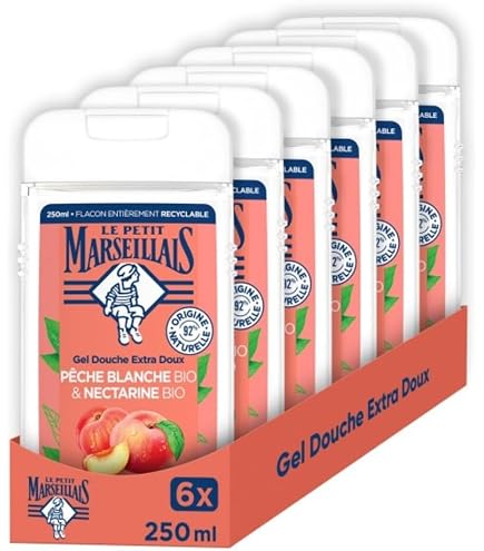 Le Petit Marseillais - Lot De 2 Gels Douche Pêche Blanche Bio 250ml - PH Neutre - Neuf