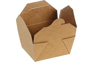 DeinPack 300x Take Away Box 1200ml I Bio Speisebox mit Faltdeckel Pappschachtel rechteckig I braune Kraftkarton Schachtel I Einweg to Go Boxen