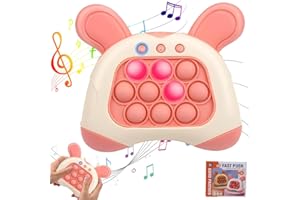Fivtsme Console De Jeu Quick Push Bubbles,Jeu Fidget électronique,Quick Push Bubbles Game,Puzzle Pop It Game Machine,Pop It Electronique,Jeu Quick Push,Console de Jeu Decompression pour Enfant,Lapin