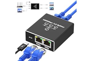 Loydia Switch Ethernet, Gigabit Ethernet splitter 1 a 3, Switch Ethernet Internet LAN Splitter con cavo USB-C, Switch di Rete LAN RJ45 Splitter Ethernet per Computer, Laptop, Switch, Router