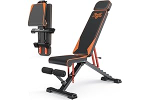 naspaluro Adjustable Weight Bench for Full Body Workout - 880 Lb Stable Workout Bench, 3 Sec Fast Folding Strength Training Sit up Bench