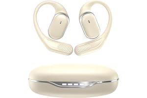 BUDZ Ultra Open Ear Headphones Wireless Bluetooth - Ergonomic Pro Bone Conduction Headphones with Soft, Airy Silicone Design, Over-The-Ear Earbuds for Running, Sports, Fitness and Workouts (White)