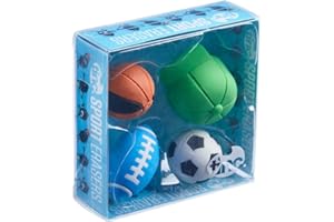 ‎TINC Tinc 4er-Set Sport-Radiergummis für Kinder, einfache Fehlerkorrektur, Verwendung in der Schule und bei Hausaufgaben, bunte Geschenkverpackung, Bleistiftradierer, 4 Stück
