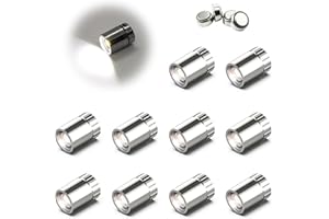 SUZEYAR 10 Pack Small Spotlight Battery Operated LED Lights, Warm White LED Wireless Miniature Spot Light for Artwork Painting,Jewelry Showcase Display,Closet,DIY Hand Craft (Cool White)