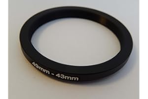 vhbw Step Down Adapter Ring Adapter filtra 49 mm-43 mm czarny pasujący do aparatu Agfa, Agfaphoto, Canon, Casio, Fujifilm, Kodak, Minolta, Nikon, Olympus